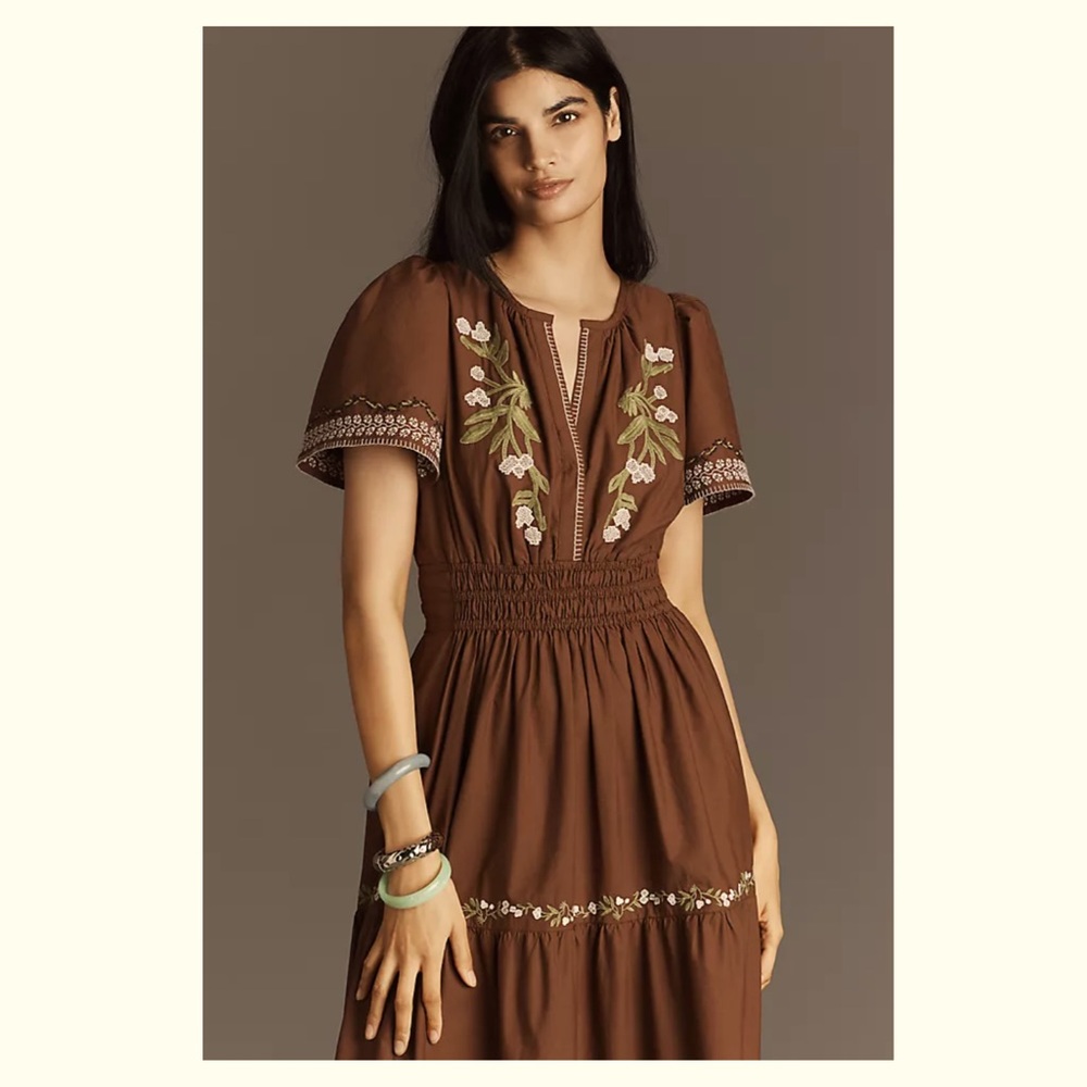 Anthropologie Embroidered Dress